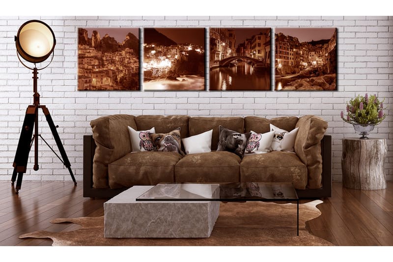 Taulu Italian Towns Sepia 60x60 - Artgeist sp. z o. o. - Sisustustuotteet - Taulu & taide - Canvas-taulu