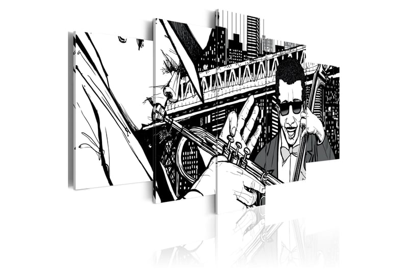 Taulu Jazzkonsert New York Skyskrapor 5 St 100x50, Artgeist sp. z o. o.