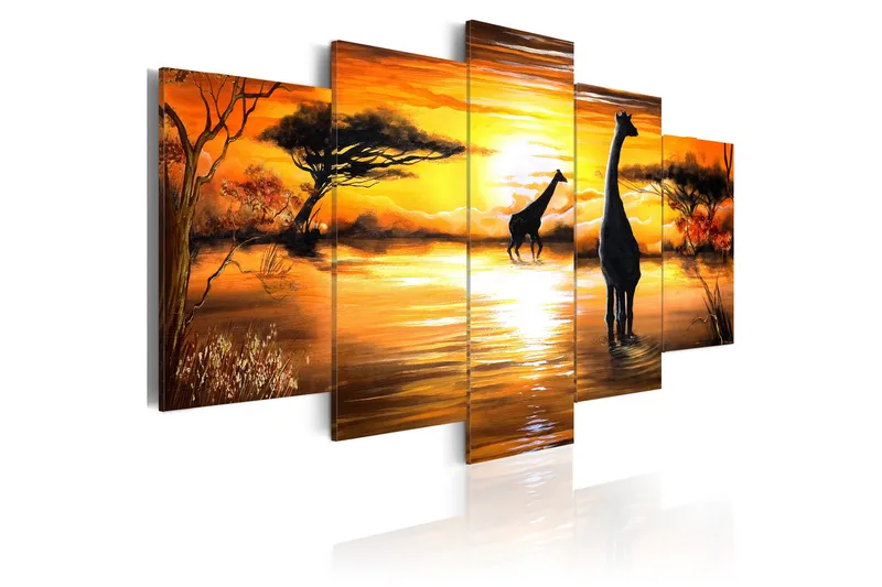 Taulu Kirahvit veden äärellä 100x50 - Artgeist sp. z o. o. - Sisustustuotteet - Taulu & taide - Canvas-taulu