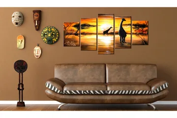 Taulu Kirahvit veden äärellä 100x50 - Artgeist sp. z o. o. - Sisustustuotteet - Taulu & taide - Canvas-taulu