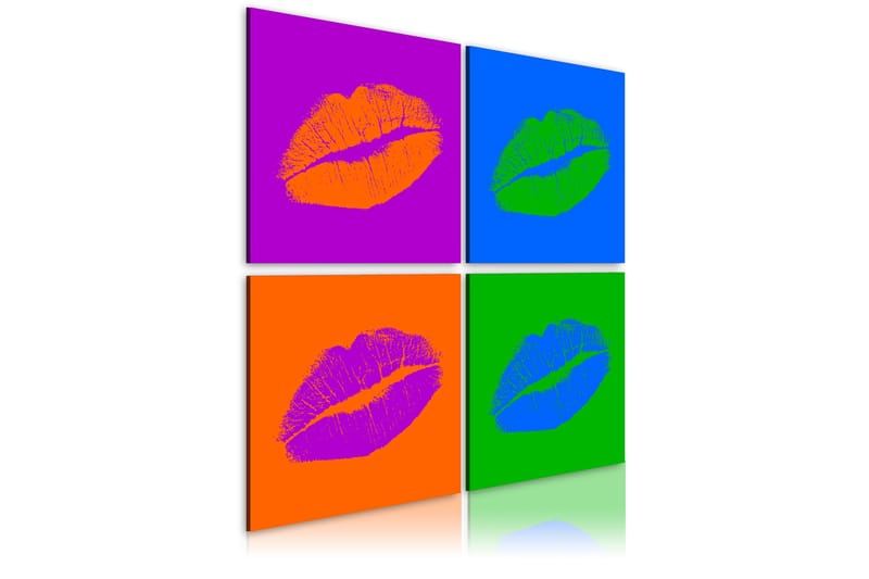 Taulu Kisses Popkonst 40x40 - Artgeist sp. z o. o. - Sisustustuotteet - Taulu & taide - Canvas-taulu