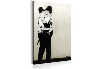 Taulu Kissing Coppers by Banksy 80x120