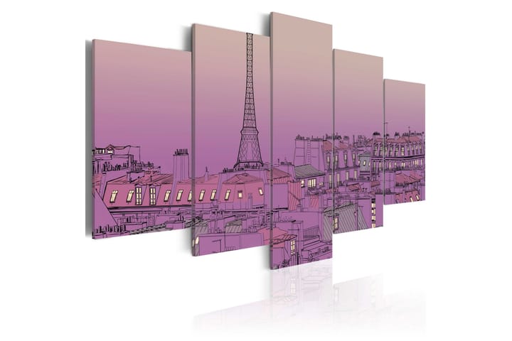 Taulu Lavender Sunrise Over Paris 200x100 - Artgeist sp. z o. o. - Canvas-taulu - Seinäkoristeet