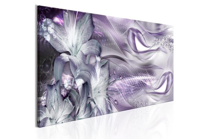 Taulu Lilies And Waves 1 Part Narrow Pale Violet 135x45, Artgeist sp. z o. o.