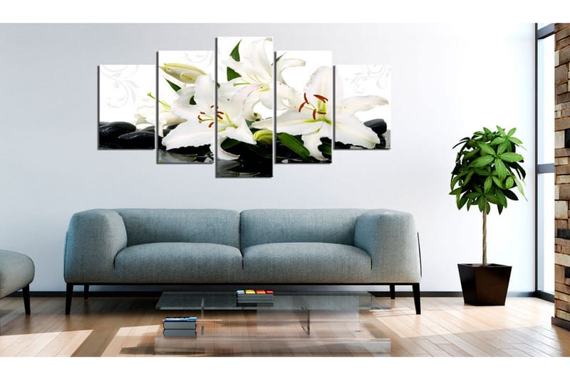 Taulu Lilies And Zen Stones 100x50 - Artgeist sp. z o. o. - Sisustustuotteet - Taulu & taide - Canvas-taulu