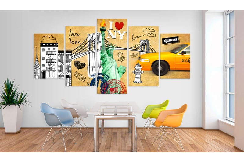 Taulu Love New Jork City 200x100 - Artgeist sp. z o. o. - Sisustustuotteet - Taulu & taide - Canvas-taulu