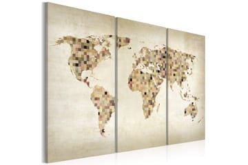 Taulu Maailman Beiget sävyt Triptyykki 90x60
