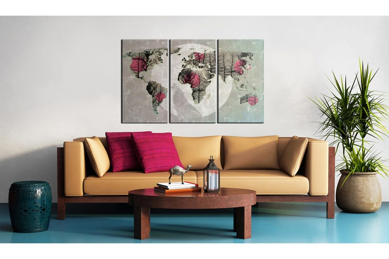 Taulu Maailmankartta: Full Moon Triptych 90x60, Artgeist sp. z o. o.