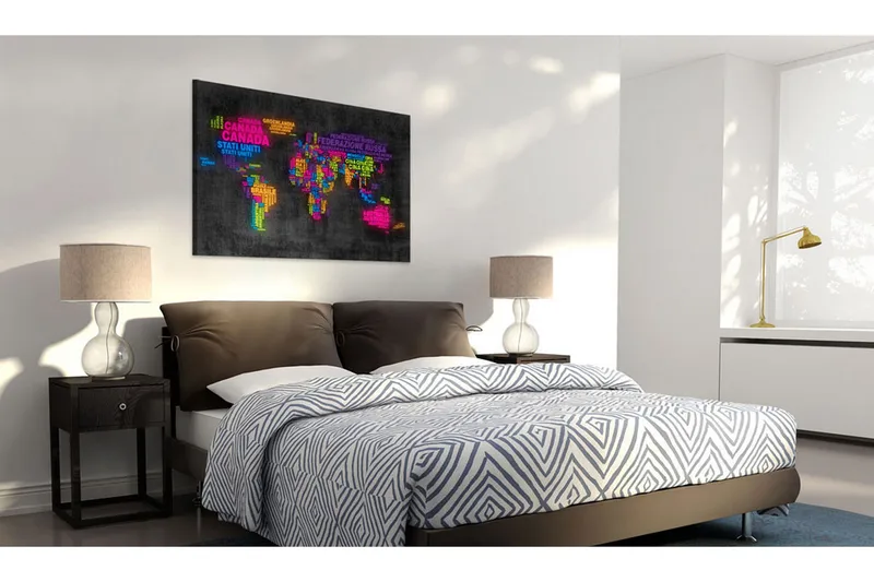 Taulu Maailmankartta Italialaiset nimet 120x80, Artgeist sp. z o. o.