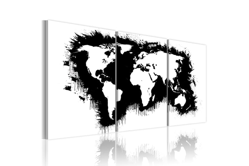 Taulu Maailmankartta Musta-valko 120x60 - Artgeist sp. z o. o. - Sisustustuotteet - Taulu & taide - Canvas-taulu