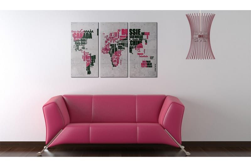 Taulu Maailmankartta (ranska) Triptych 90x60, Artgeist sp. z o. o.