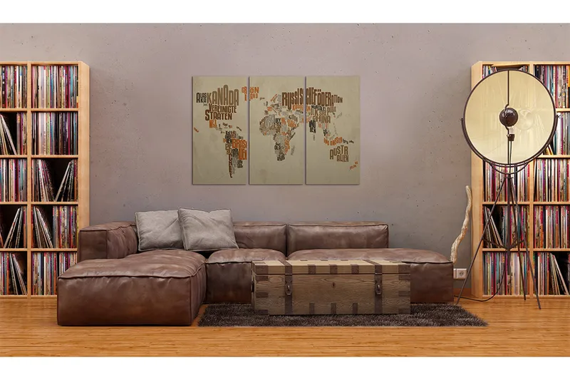 Taulu Maailmankartta (saksa) Triptyykki 90x60, Artgeist sp. z o. o.