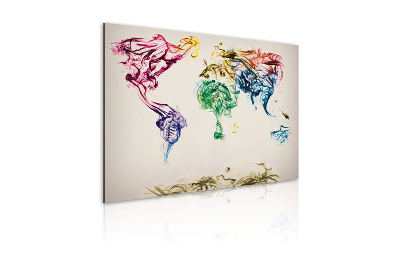 Taulu Maailmankartta Värillinen savu 60x40 - Artgeist sp. z o. o. - Sisustustuotteet - Taulu & taide - Canvas-taulu
