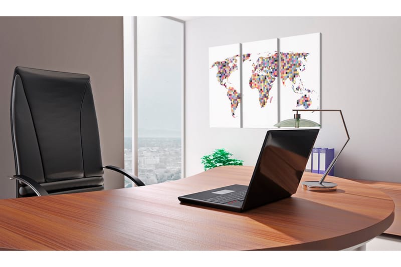 Taulu Maailmankartta pikseli Triptyyki 90x60, Artgeist sp. z o. o.