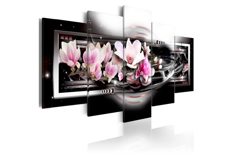 Taulu Magnolias On A Black Background 200x100 - Artgeist sp. z o. o. - Sisustustuotteet - Taulu & taide - Canvas-taulu