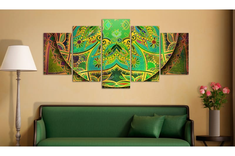 Taulu Mandala Green Energy 200x100 - Artgeist sp. z o. o. - Sisustustuotteet - Taulu & taide - Canvas-taulu