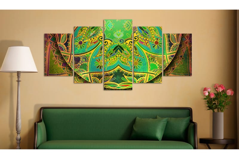 Taulu Mandala Green Energy 200x100 - Artgeist sp. z o. o. - Sisustustuotteet - Taulu & taide - Canvas-taulu