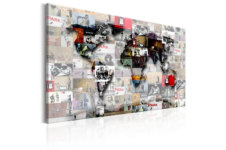 Taulu Map: Banksy inspiration 120x80 - Artgeist sp. z o. o. - Canvas-taulu - Seinäkoristeet