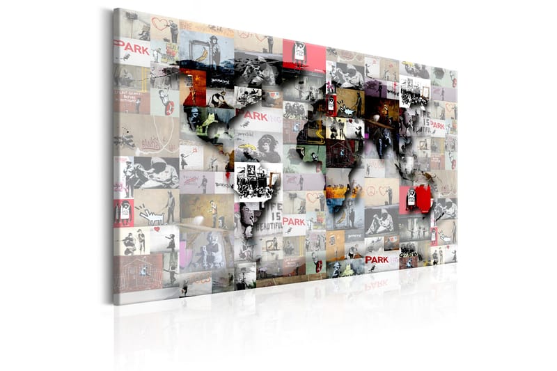 Taulu Map: Banksy inspiration 60x40 - Artgeist sp. z o. o. - Sisustustuotteet - Taulu & taide - Canvas-taulu