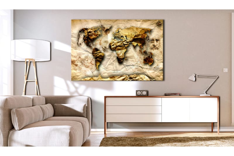 Taulu Map: Leonardo da Vinci inspiration 120x80 - Artgeist sp. z o. o. - Canvas-taulu - Seinäkoristeet