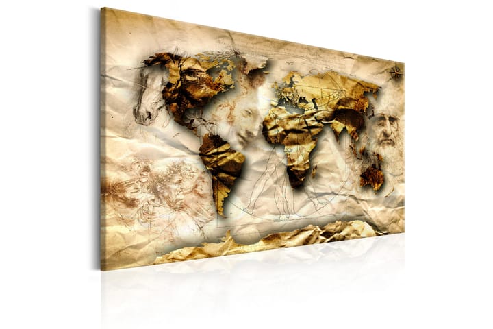 Taulu Map: Leonardo da Vinci inspiration 120x80 - Artgeist sp. z o. o. - Canvas-taulu - Seinäkoristeet