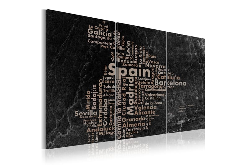 Taulu Map Of Spain On The Blackboard Triptich 120x60, Artgeist sp. z o. o.