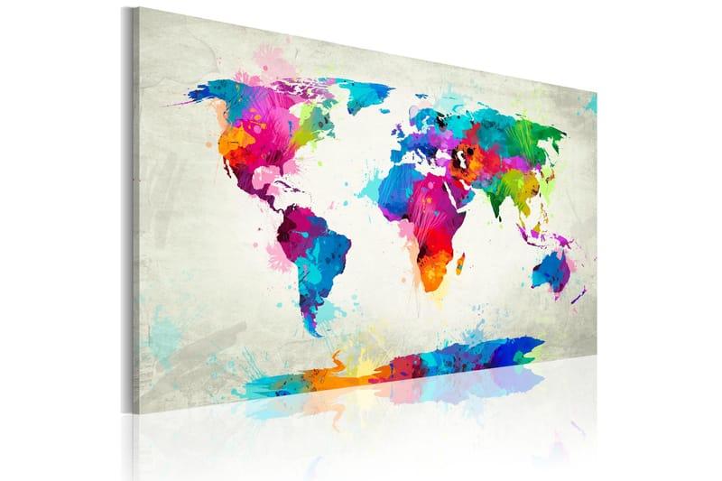 Taulu Map Of The World An Explosion Of Colors 60x40, Artgeist sp. z o. o.