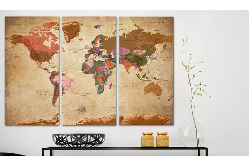 Taulu Maps Brown Elegance 120x80 - Artgeist sp. z o. o. - Sisustustuotteet - Taulu & taide - Canvas-taulu