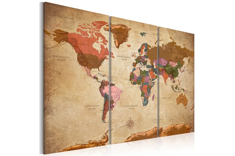 Taulu Maps Brown Elegance 90x60, Artgeist sp. z o. o.