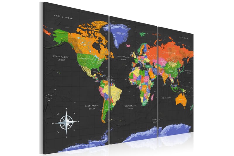 Taulu Maps Dark Depth 90x60, Artgeist sp. z o. o.