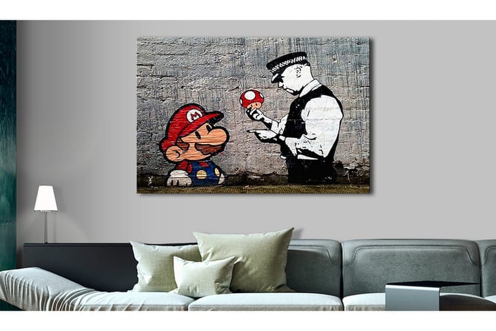 Taulu Mario and Cop by Banksy 120x80 - Artgeist sp. z o. o. - Canvas-taulu - Seinäkoristeet