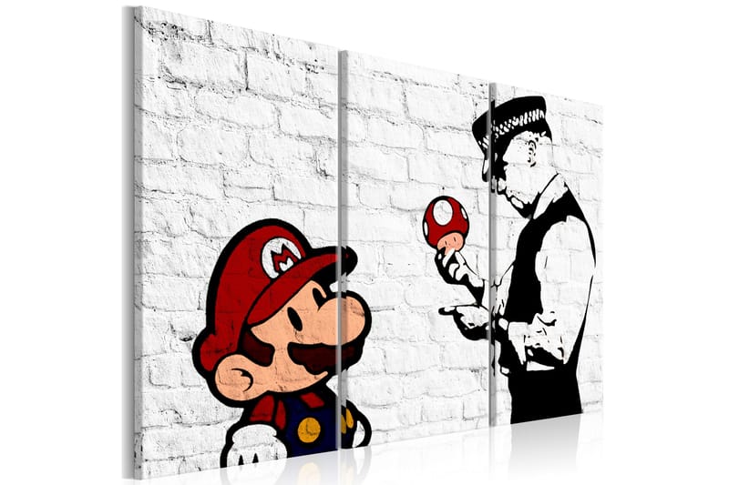 Taulu Mario Bros Banksy 90x60, Artgeist sp. z o. o.