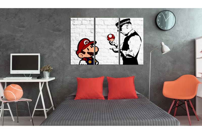 Taulu Mario Bros Banksy 90x60 - Artgeist sp. z o. o. - Sisustustuotteet - Taulu & taide - Canvas-taulu
