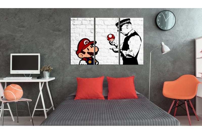 Taulu Mario Bros Banksy 90x60 - Artgeist sp. z o. o. - Sisustustuotteet - Taulu & taide - Canvas-taulu