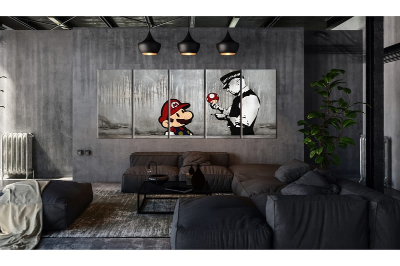 Taulu Mario Bros On Concrete 200x80 - Artgeist sp. z o. o. - Sisustustuotteet - Taulu & taide - Canvas-taulu