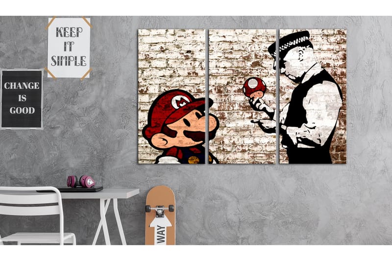 Taulu Mario Bros Torn Wall 120x80 - Artgeist sp. z o. o. - Sisustustuotteet - Taulu & taide - Canvas-taulu