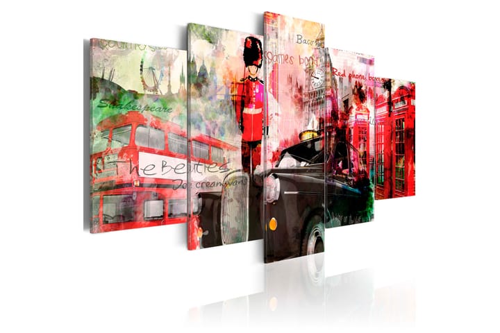 Taulu Memories From London 5 Pieces 100x50 - Artgeist sp. z o. o. - Canvas-taulu - Seinäkoristeet