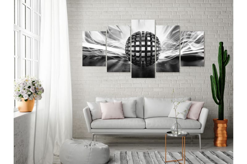 Taulu Metal Ball 5 Parts Wide Black And White 200x100 - Artgeist sp. z o. o. - Sisustustuotteet - Taulu & taide - Canvas-taulu