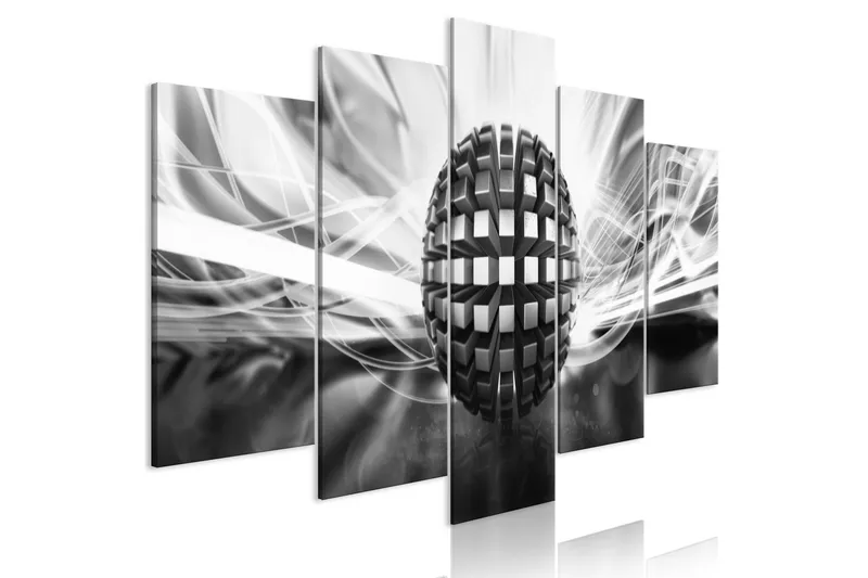 Taulu Metal Ball 5 Parts Wide Black And White 200x100 - Artgeist sp. z o. o. - Sisustustuotteet - Taulu & taide - Canvas-taulu