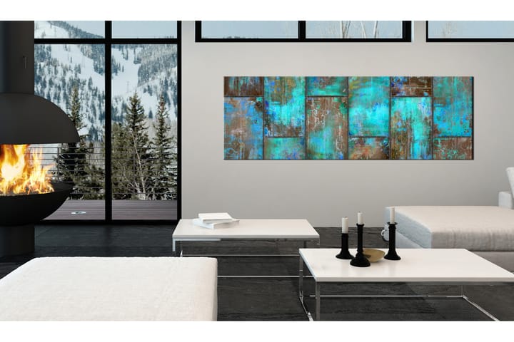 Taulu Metal Mosaic Blue 150x50 - Artgeist sp. z o. o. - Canvas-taulu - Seinäkoristeet