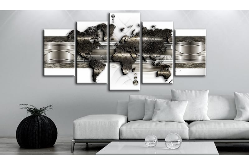 Taulu Metal World Map II 100x50 - Artgeist sp. z o. o. - Canvas-taulu - Seinäkoristeet