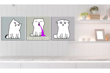 Taulu Miezekotze Cat Trio 120x40 - Artgeist sp. z o. o. - Sisustustuotteet - Taulu & taide - Canvas-taulu