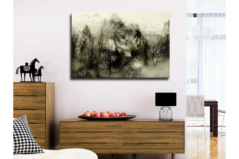 Taulu Mountain Predator (1 Part) Wide Beige 120x80, Artgeist sp. z o. o.