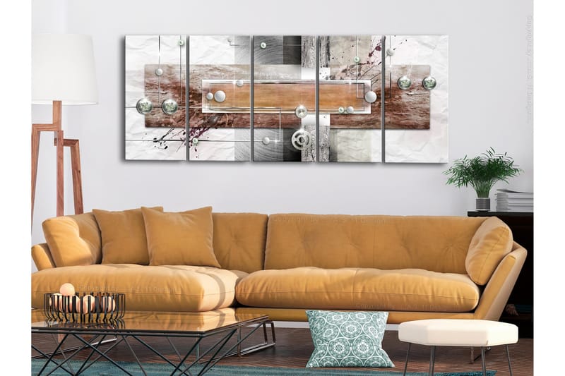 Taulu Mysterious Mechanism 5 Parts Narrow Brown 225x90 - Artgeist sp. z o. o. - Sisustustuotteet - Taulu & taide - Canvas-taulu