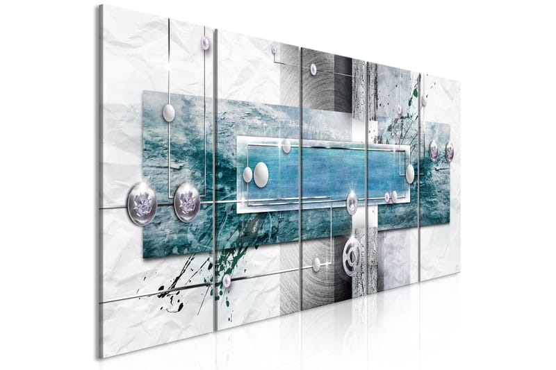 Taulu Mysterious Mechanism 5 Parts Narrow Blue 200x80, Artgeist sp. z o. o.