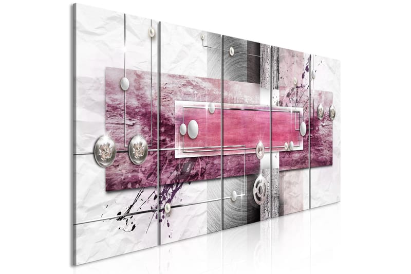 Taulu Mysterious Mechanism 5 Parts Narrow Pink 200x80, Artgeist sp. z o. o.
