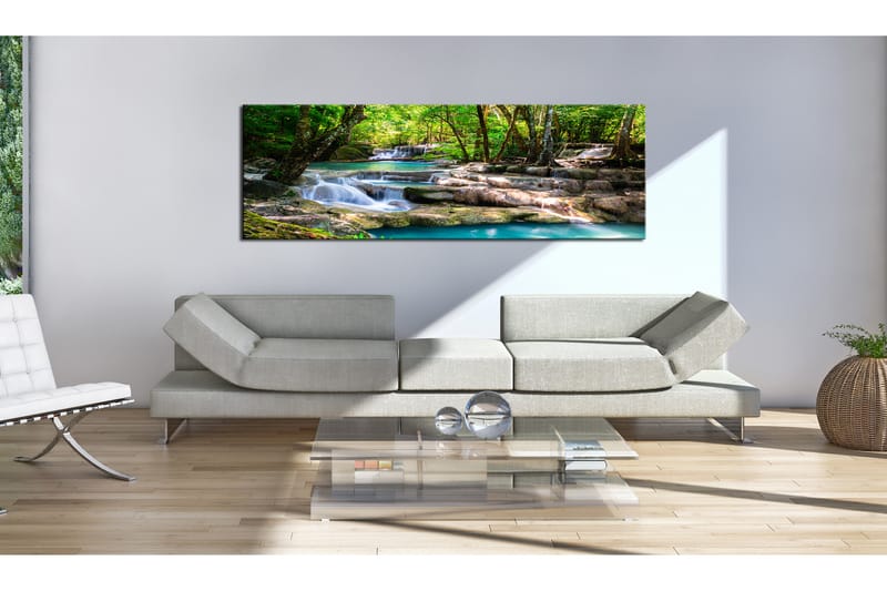 Taulu Nature Forest Waterfall 150x50 - Artgeist sp. z o. o. - Canvas-taulu - Seinäkoristeet