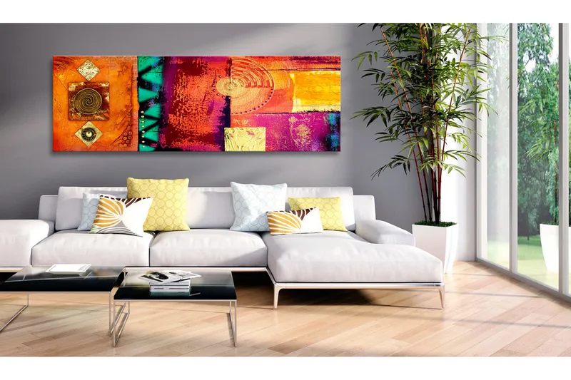 Taulu Orange Abstraction 135x45 - Artgeist sp. z o. o. - Sisustustuotteet - Taulu & taide - Canvas-taulu