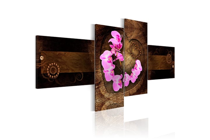 Taulu Orchid And Wood 100x45 - Artgeist sp. z o. o. - Canvas-taulu - Seinäkoristeet