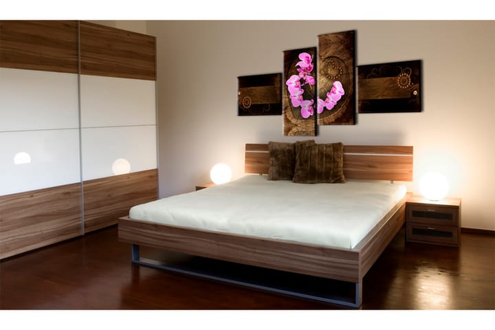 Taulu Orchid And Wood 200x90 - Artgeist sp. z o. o. - Canvas-taulu - Seinäkoristeet